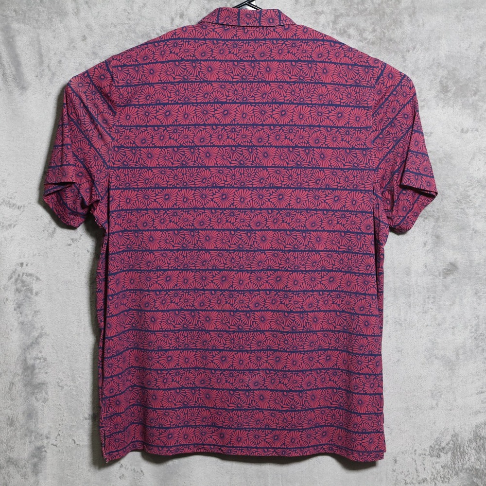 Reyn Spooner Polo Shirt Mens XL Pink Blue Floral Performance Limited Issue Golf - Picture 5 of 11